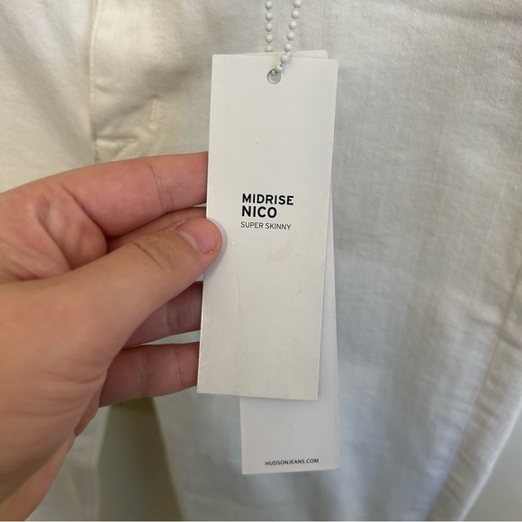 NWT Hudson Nico Mid Rise Super Skinny Jeans White Size 28 Stretch Denim - Picture 5 of 11